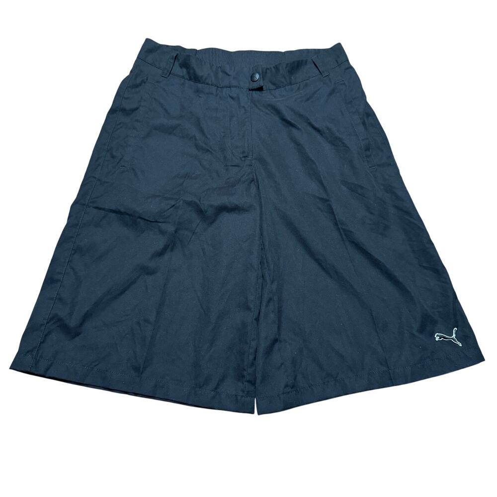 Puma Womens Black Dry Fit Wide Leg Culottes Golf Shorts Size XS Elastic Waist
